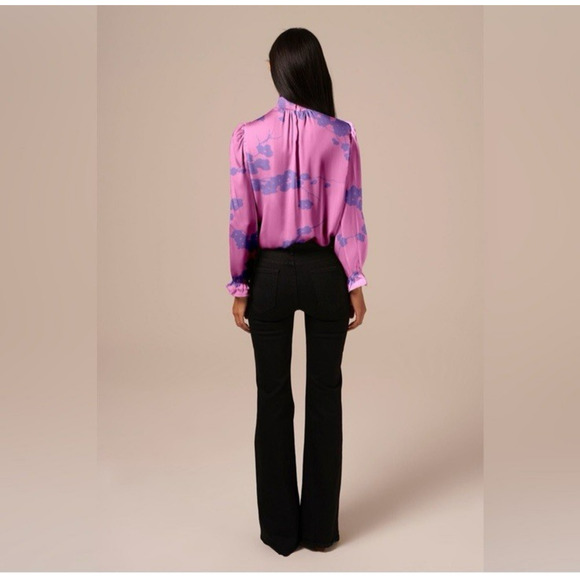 Tucker NYC Blouse Silk Pink Floral Top Size Small - Picture 2 of 11